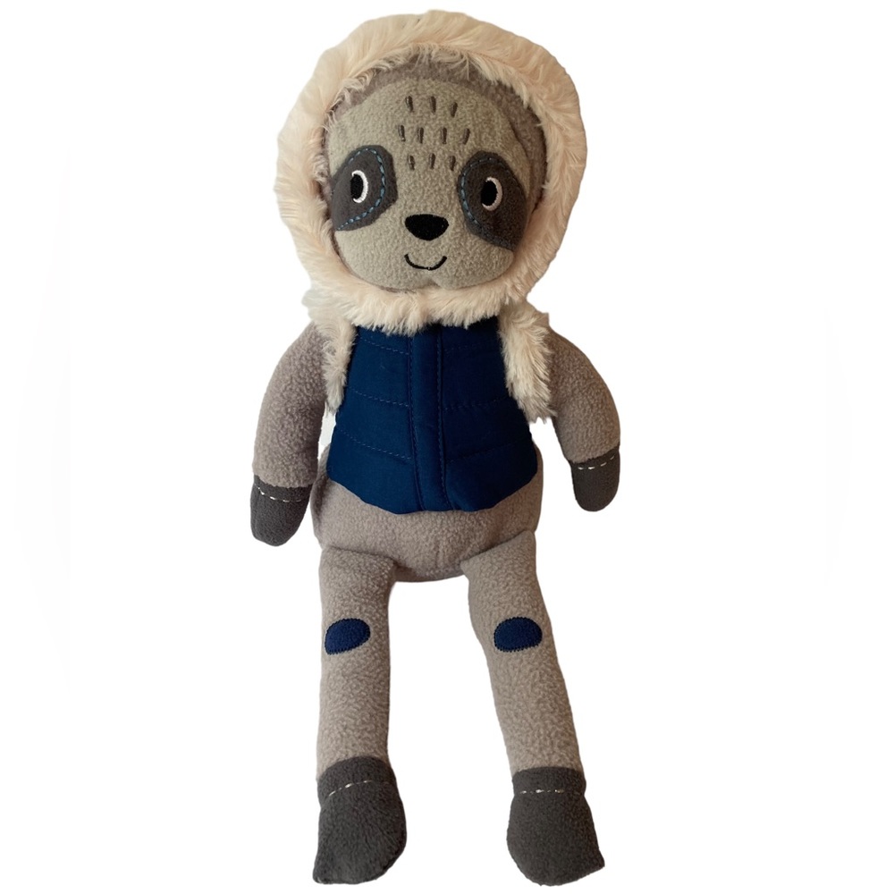 Dan Dee‎ Gray Sloth 15” Stuffed Animal Plush Blue Vest Collector’s Choice HTF